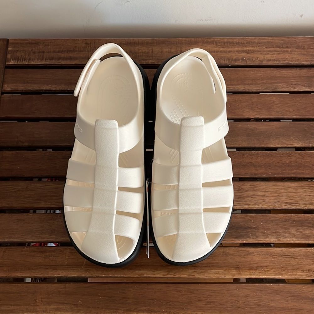 NWT Crocs Stomp Fishermen Sandal Chalk Women Size 8 Men Size 6 - Picture 4 of 11